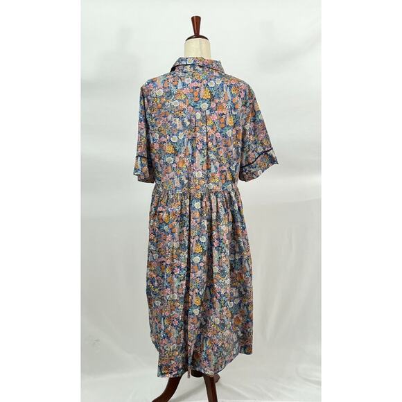LIBERTY London Sz XXL Ciara Tana Lawn Gallery Cotton Floral Shirt Dress Midi - Picture 6 of 9